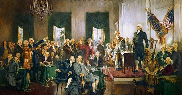 Scene at the Signing of the Constitution of the United States by Howard Chandler Christy (Wikimedia Commons)