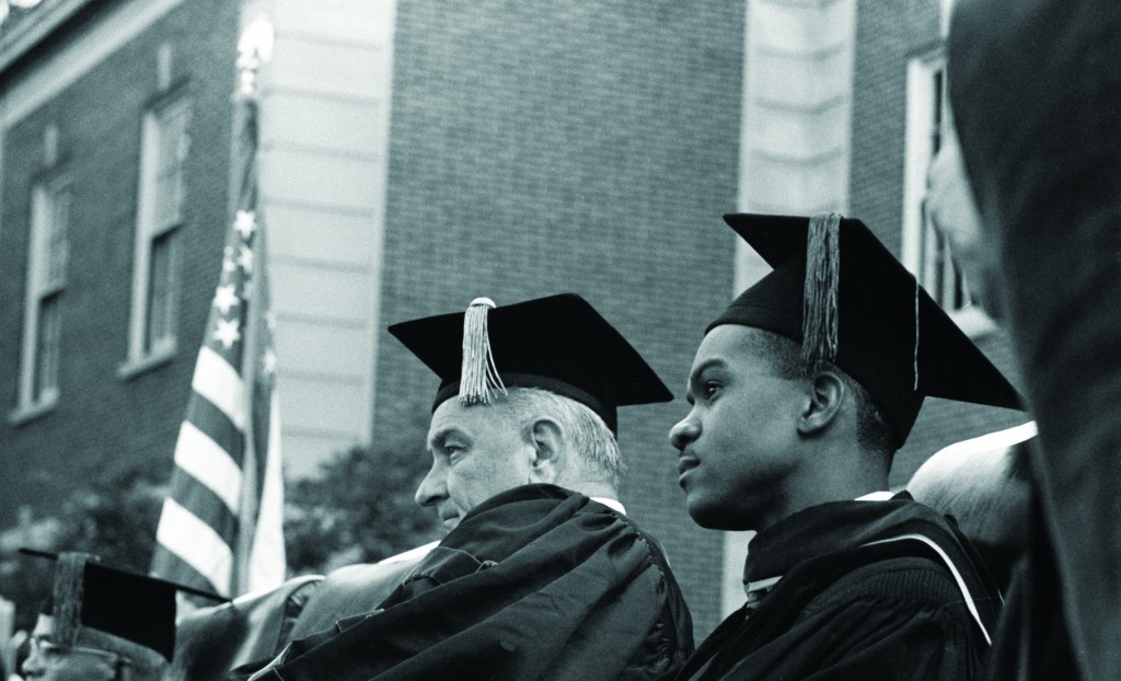 President Johnson at the 1965 commencement at Howard University
