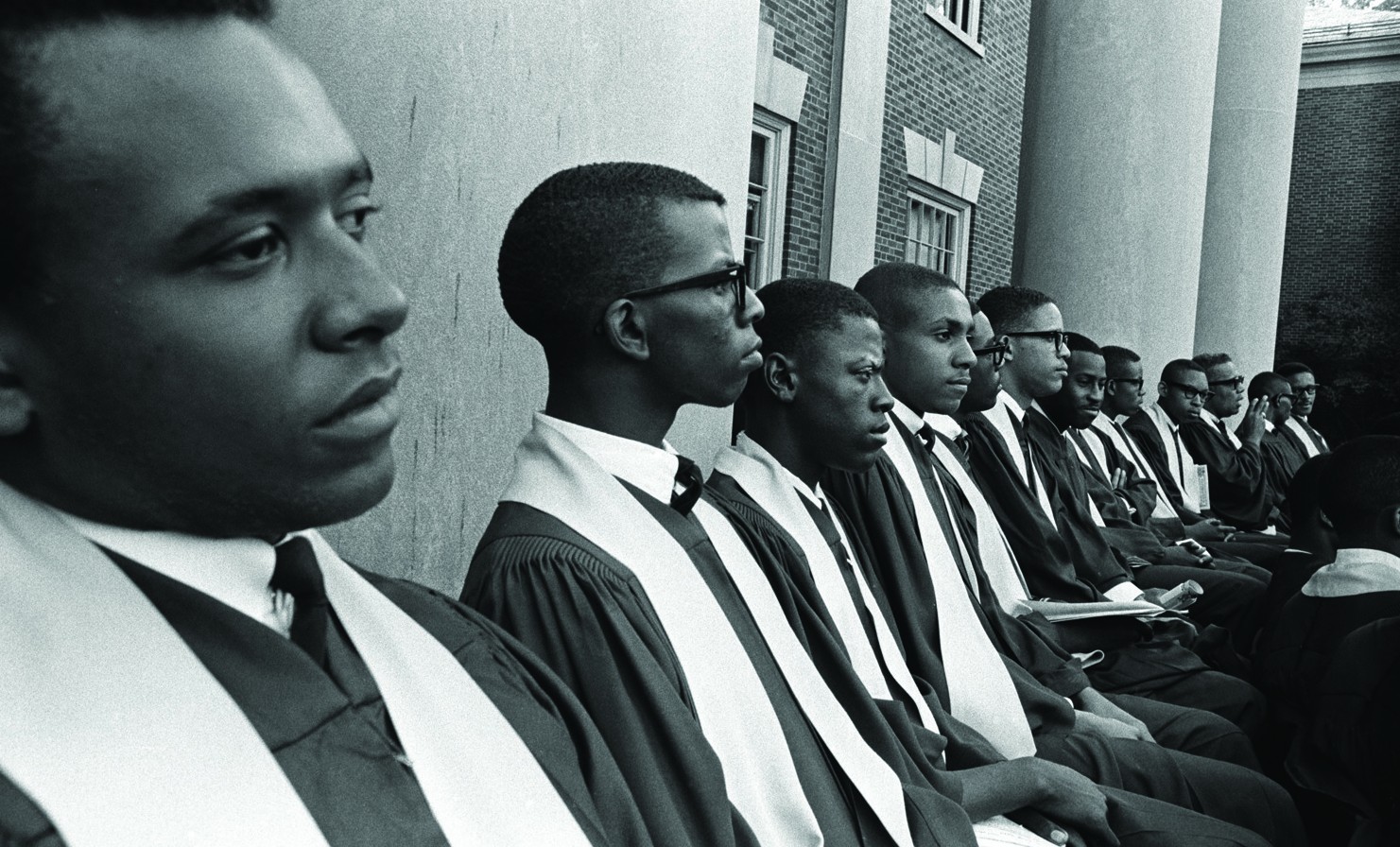 Howard University's 1965 graduates listen to President Johnson's speech proposing affirmative action. (LBJ Library photo)