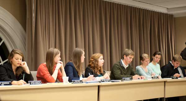 A meeting of the honor committee at the University of Virginia, which has had a student-run honor system since 1842 (Photo by Will Brumas/The Cavalier Daily)