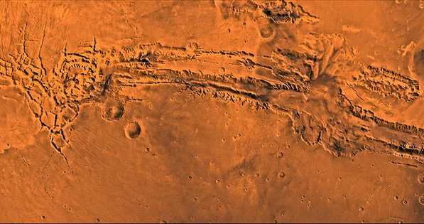 Mars' Valles Marineris, a vast canyon system that runs along its equator (Courtesy NASA/JPL-Caltech)
