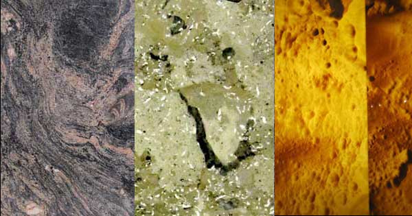 Morton Gneiss, Jura limestone, and honey onyx from Seattle's edifices (Photos by Priscilla Long)