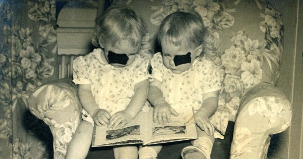 Pamela O. Long and Priscilla Long wore eye patches to treat strabismus. (Courtesy Priscilla Long)