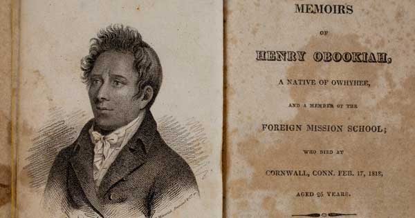 Frontispiece and title page from Memoirs of Henry Obookiah (1819)