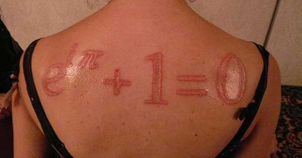 Euler's identity as a scar (Photo by Cory Doctorow)