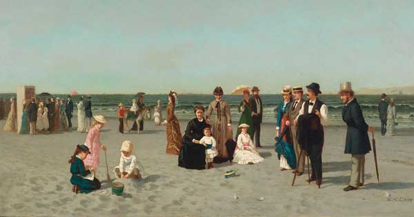 Beach Scene, Samuel S. Carr, c. 1879, oil on canvas, 12 x 20 inches, Smith College Museum of Art, Northampton, Mass., Bequest of Annie Swan Coburn (Mrs. Lewis Larned Coburn/Courtesy Wadsworth Atheneum)