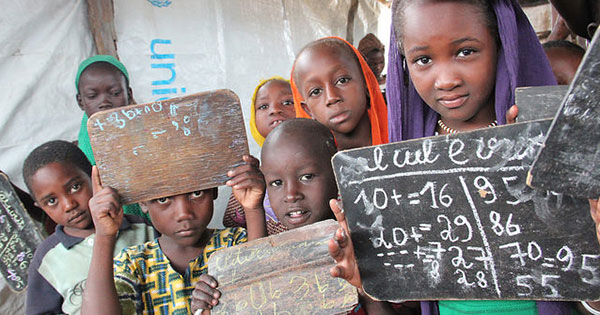 Since 2013, more than 50,000 people have fled Darfur due to inter-communal clashes to take refuge in southeastern Chad. Of these, 9,000 children had to suspend their studies to find refuge in the neighboring country. Today, they will have the opportunity to return to school, thanks to the EU Children of Peace initiative. The initiative is funded by the European Commission - Humanitarian Aid & Civil Protection (ECHO) and implemented by UNICEF. Photo courtesy UNICEF Chad/2014/Dionro
