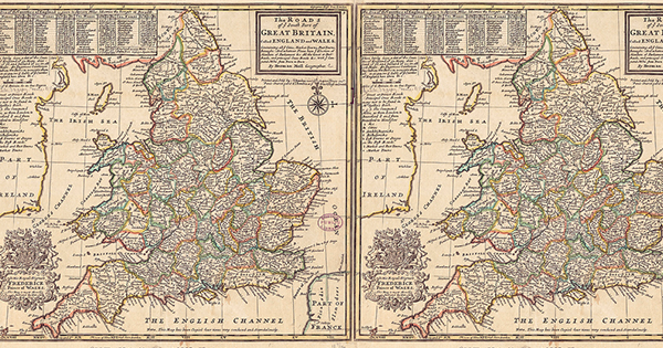 Herman Moll's map of England and Wales, 1732. (Norman B. Leventhal Map Center)