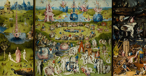 Hieronymus Bosch’s Garden of Earthly Delights, c. 1490-1510 (Wikimedia Commons)
