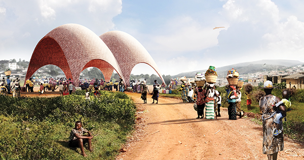 Renderings of the future droneports in Rwanda. (Foster + Partners)