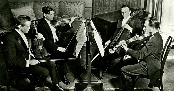 The Busch Quartet, pictured circa 1930: Adolf Busch, Gösta Andreasson, Hermann Busch, and Karl Doktor (Robert Spreng/Max-Reger-Institut, Karlsruhe)