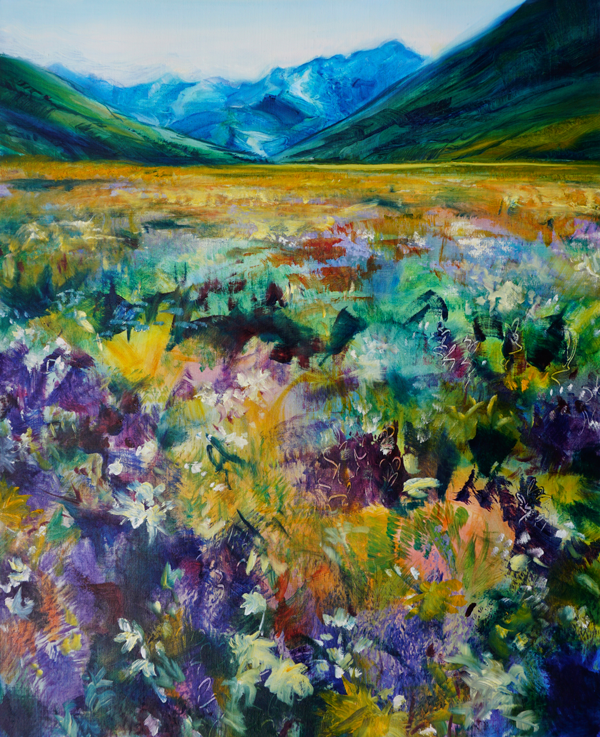 Melinda Green Tepler, Lupine Meadow, oil on linen, 12 x 16 inches