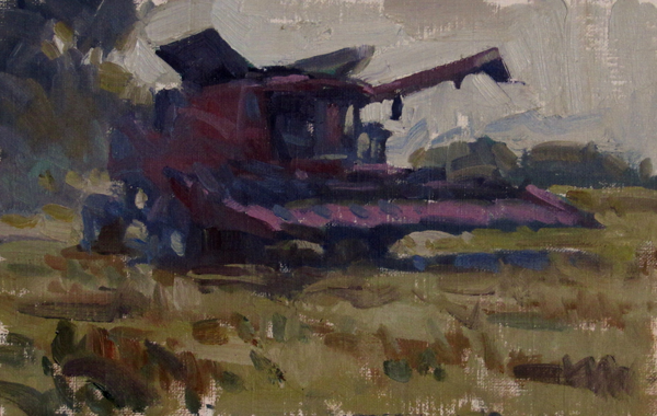 Grey Harvest, oil on canvas, 5.5 X 8.5 inches, 2015