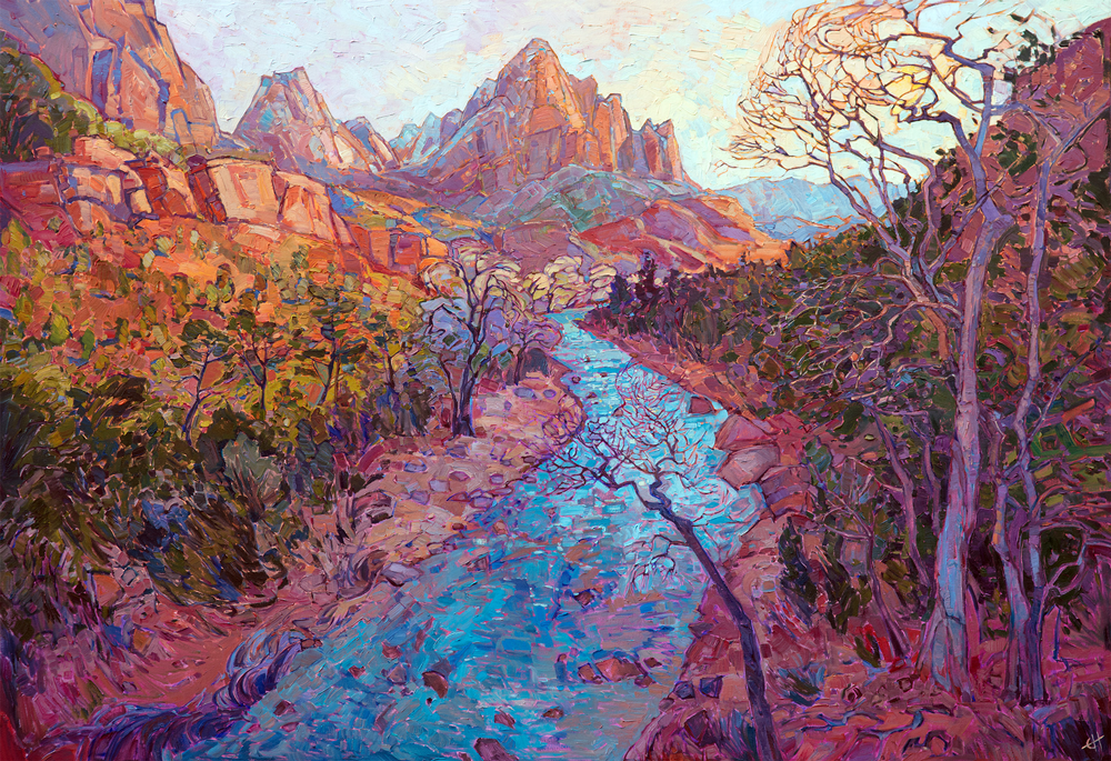 Zion Vista, oil on canvas, 2017, 72 x 50 inches