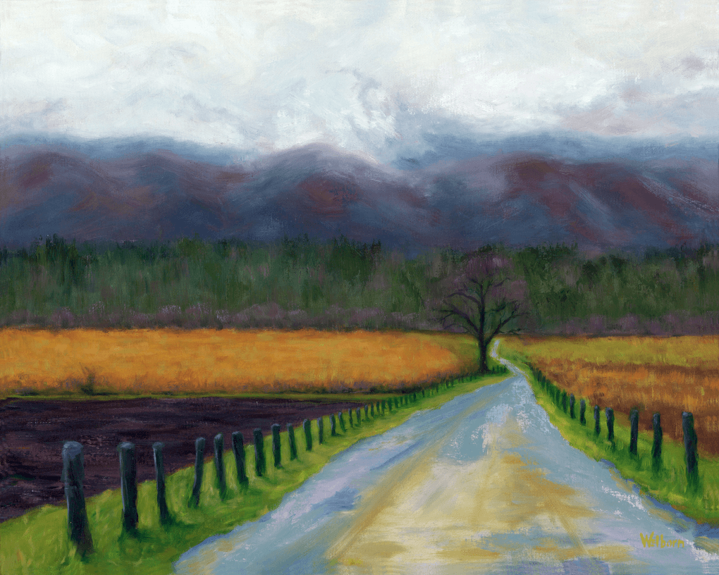 Cades Cove, Tennessee, oil on canvas, 16 x 20 inches