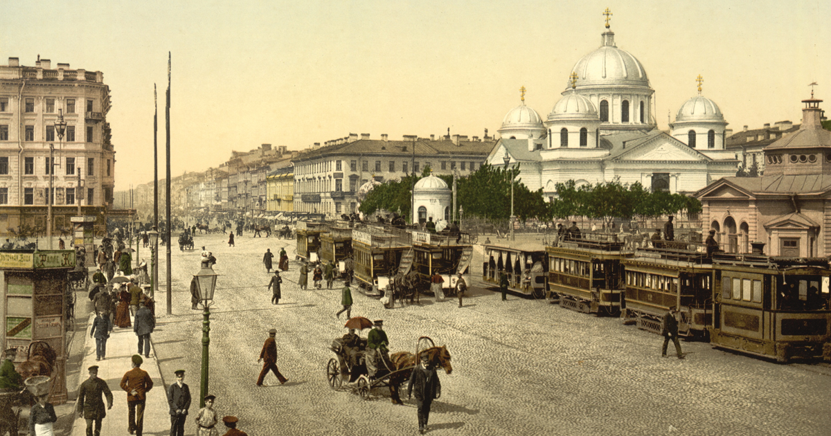 Photochrom of the Place Snamjensky, taken between 1890 and 1900 (Library of Congress)