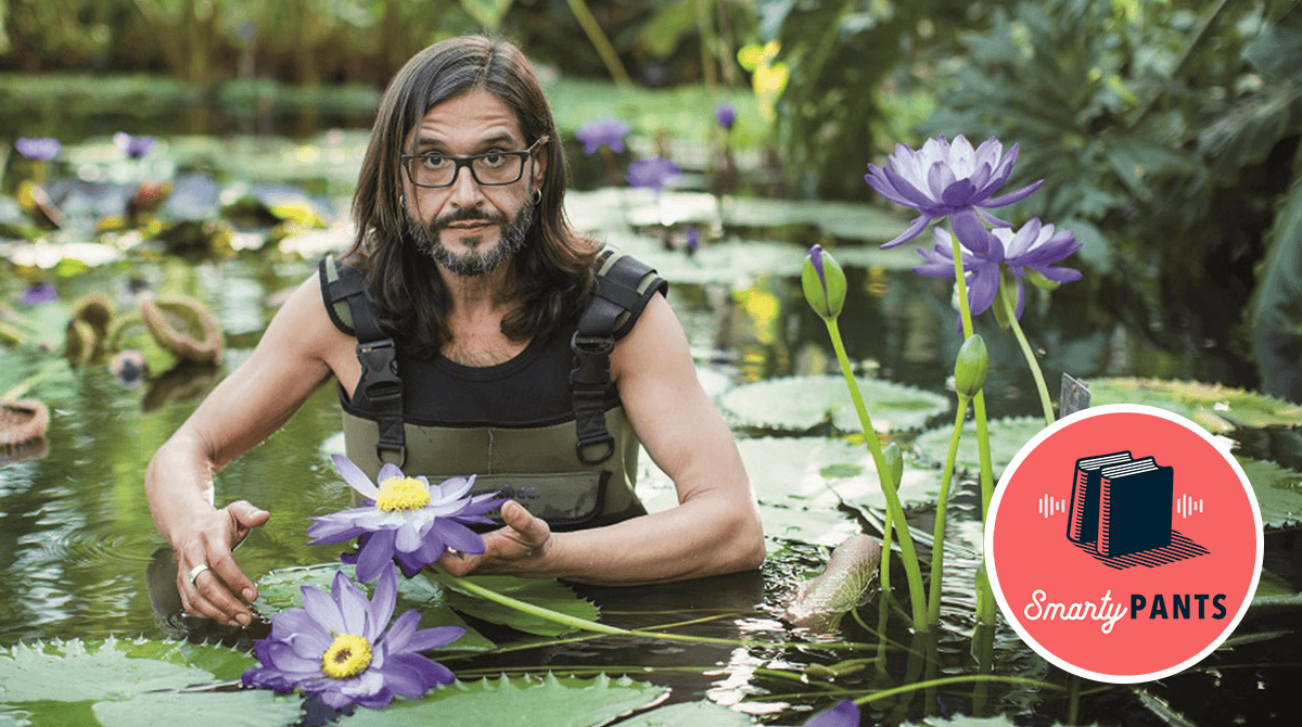 Carlos Magdalena, in the water lily pond at Kew (David Levene/eyevine/Redux)