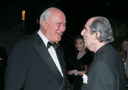 The author, left, with Philip Roth (PEN American Center)
