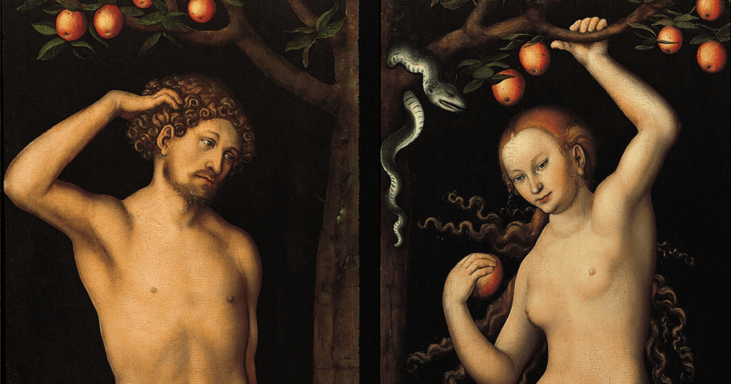 Lucas Cranach the Elder, <em>Adam and Eve</em>, circa 1530 (Wikimedia Commons)
