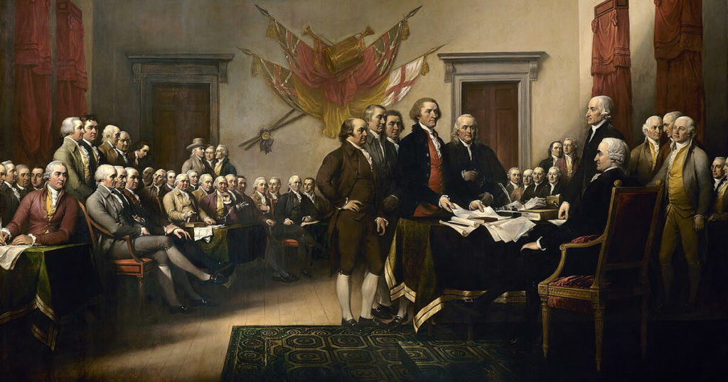 <em>Declaration of Independence</em>, John Trumbull, 1819 (Wikimedia Commons)