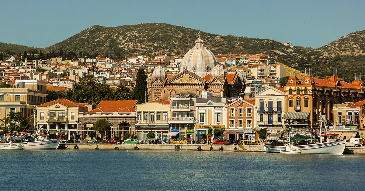 The city of Mytilene on the island of Lesbos. The area has yielded significant evidence of interaction between Mycenaean Greeks and Anatolians. (Alamy)