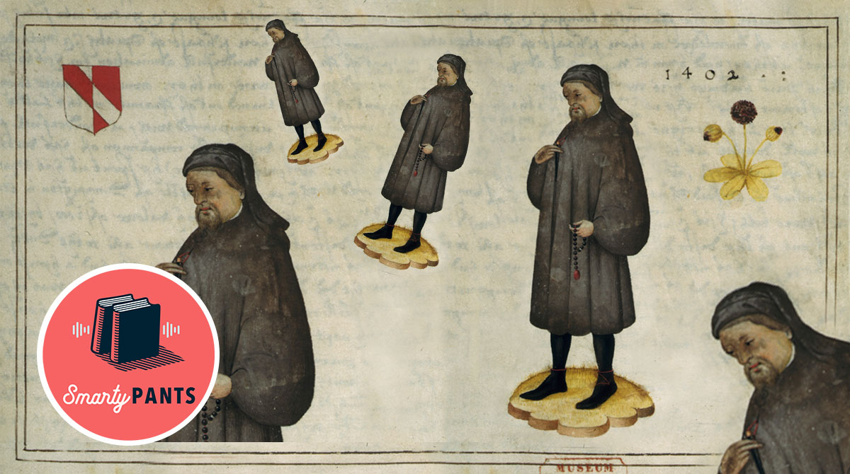 Photo-illustration by Stephanie Bastek from a 16th-century portrait of Chaucer (British Library/Wikimedia Commons)
