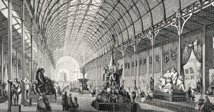 Etching of 1857 Art Treasures Exhibition in Manchester