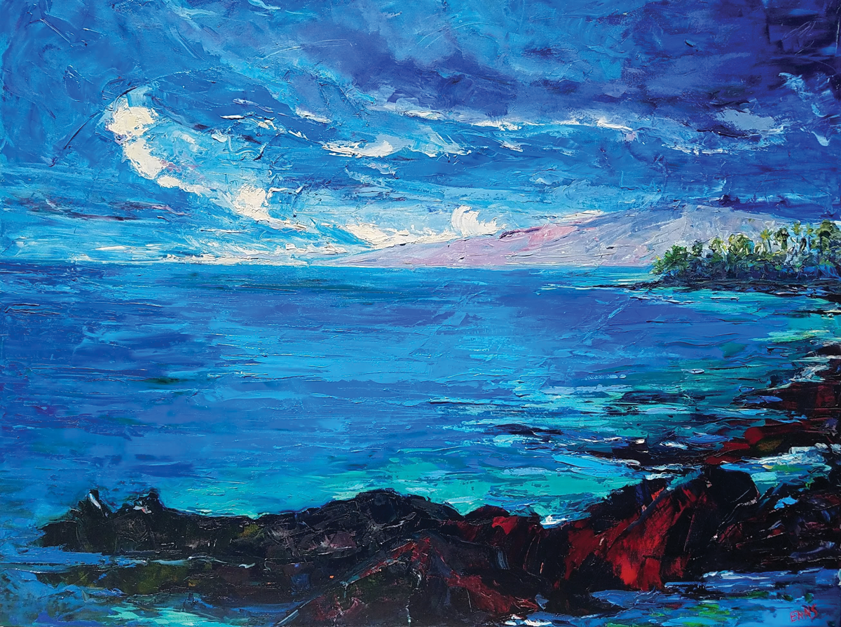 Blue Abstract, Christian Enns, oil on canvas, 30