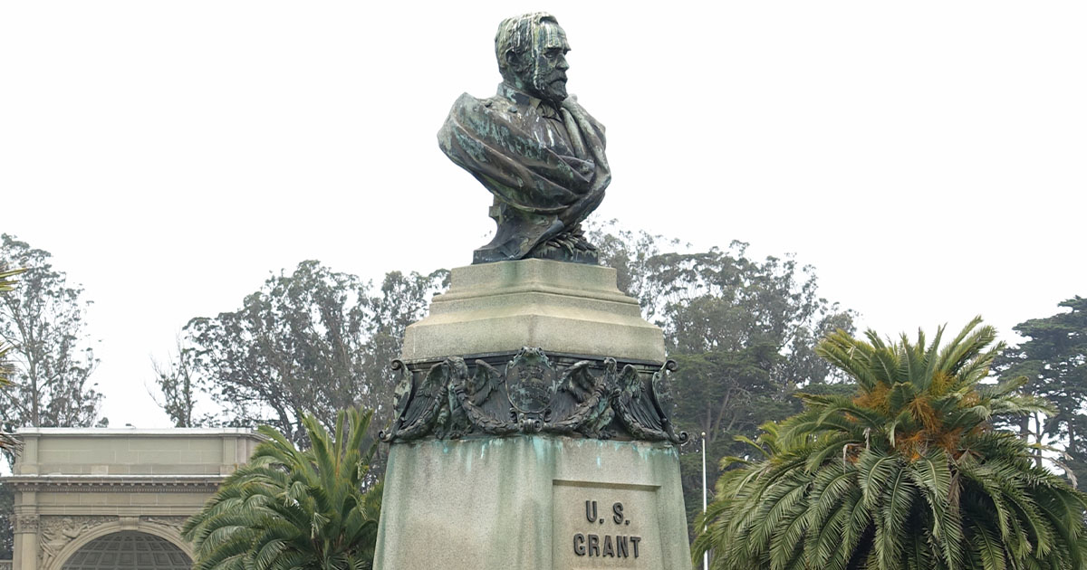Statue of Ulysses S. Grant as it stood in Golden Gate Park, San Francisco (Wikimedia Commons)