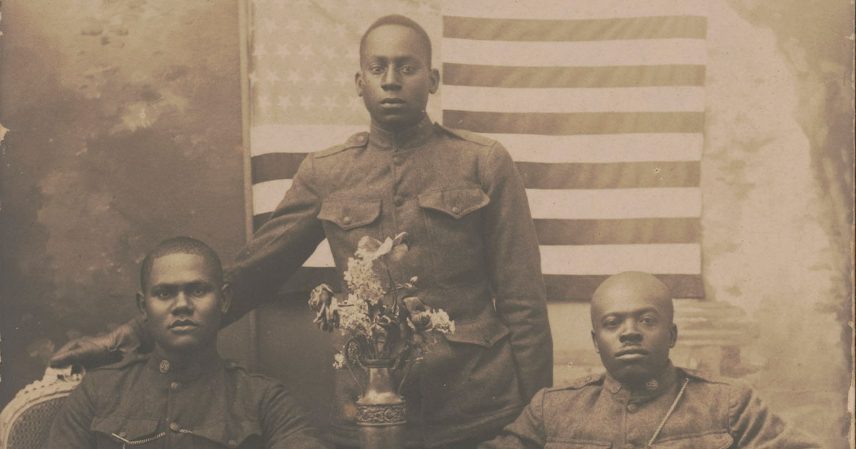 Three unidentified African American soldiers, 1917 (Library of Congress/Wikimedia Commons)