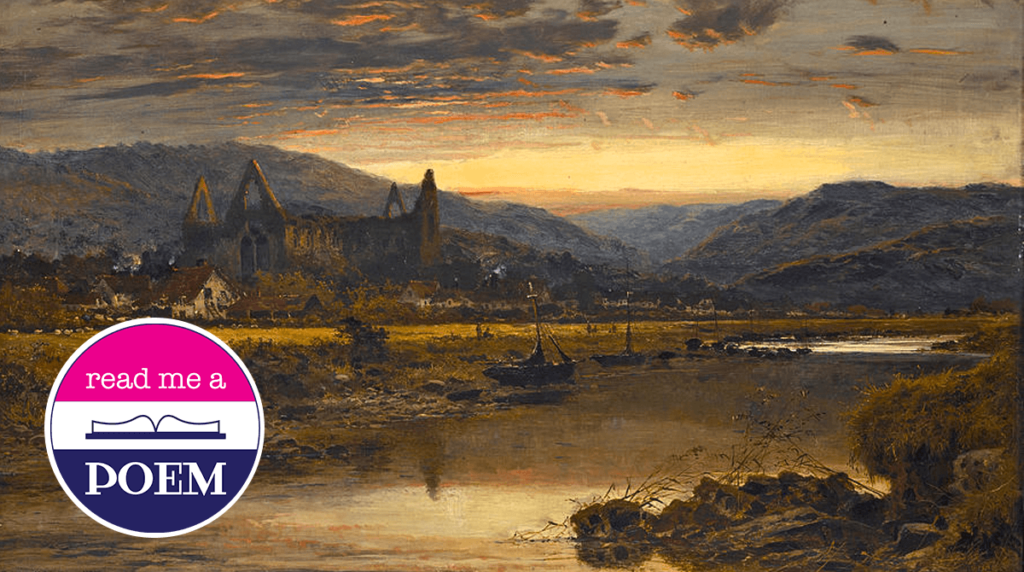Benjamin Williams Leader,  view of Tintern Abbey at sunset (1889) (Wikimedia Commons)