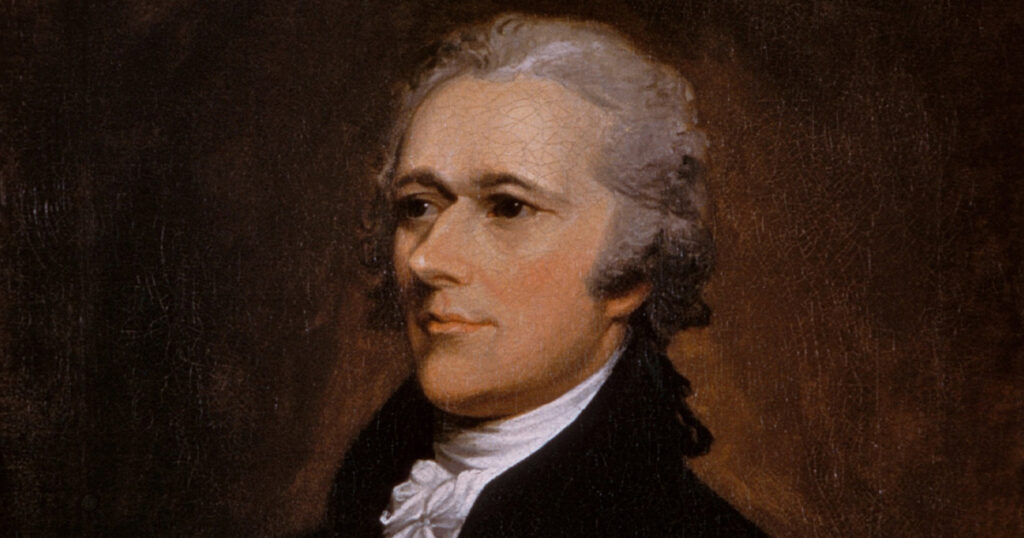 Detail of <em>Alexander Hamilton</em>, 1806, by John Trumbull (Wikimedia Commons)