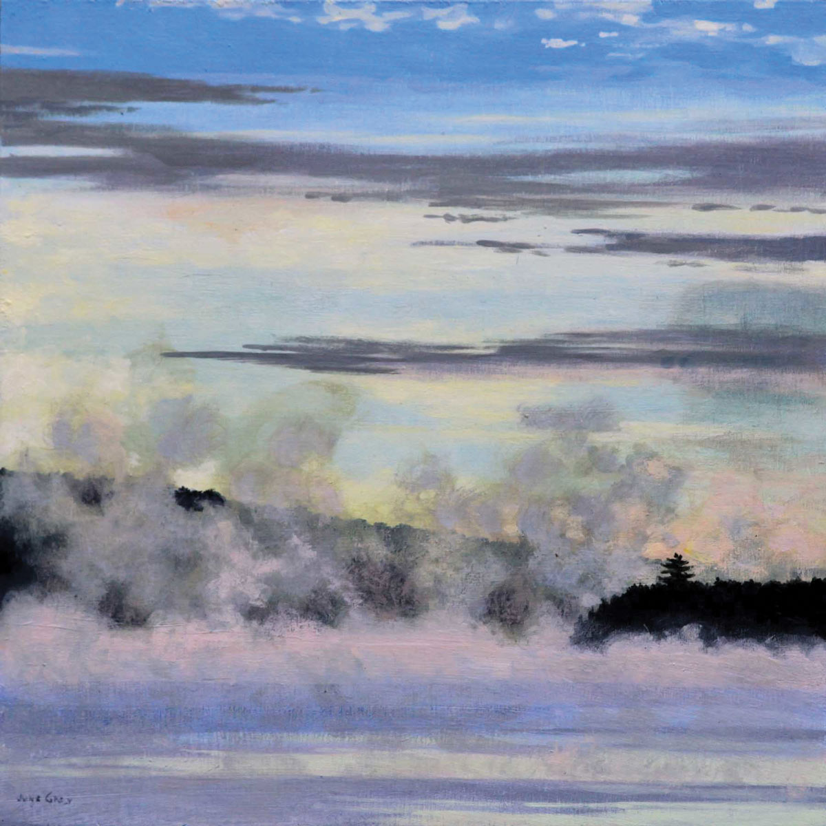 June Grey, Dance of the Water Spirits (acrylic on panel, 10