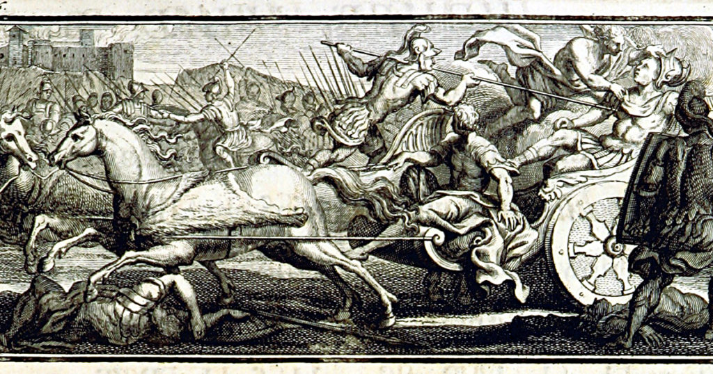 The Death of Patroclus as illustrated in <em>The Iliad</em> of Homer, translated by Alexander Pope (Flickr/ The British Library)