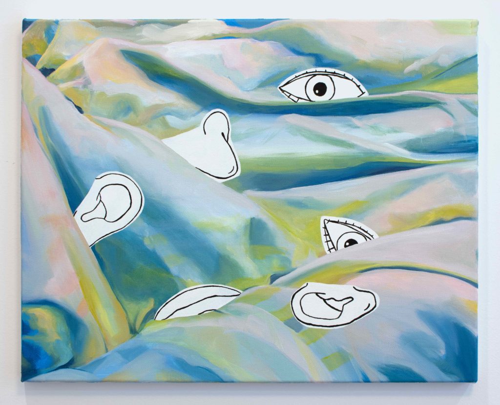 <em>One Eye, Two Eyes </em>,2020, oil on canvas, 16 x 20 inches, 2020.