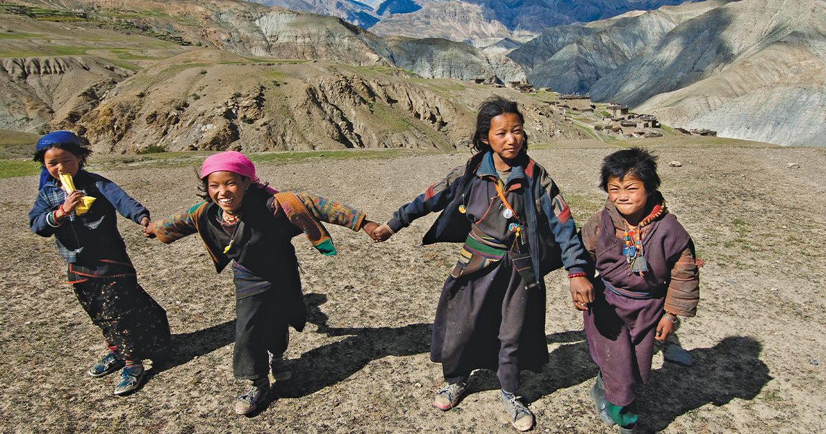In the Nepali village of Saldang, which clings to steep, bare slopes, the children possess a cheerful, impish vivacity. (Hemis/Alamy)