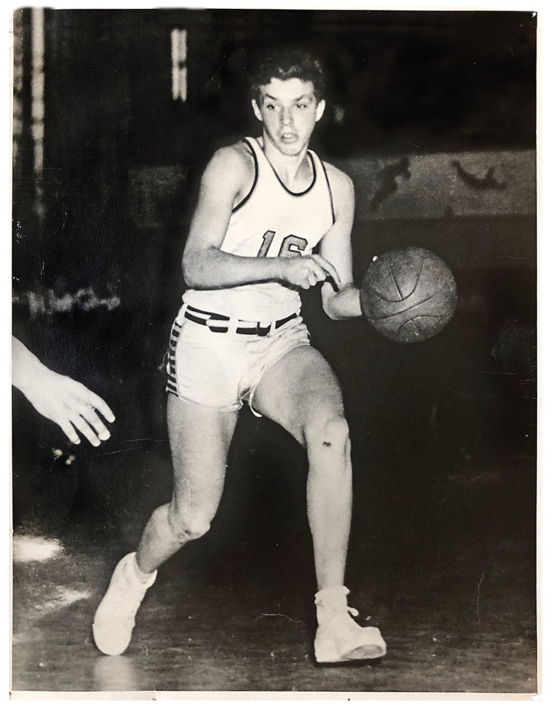 Frankie King, playing for Brooklyn’s Madison High School in 1953. He would mysteriously drop out of UNC without appearing in a single game. (Courtesy of Stephen King)