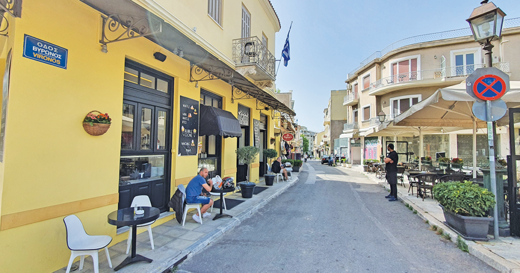 Byron Street in Athens pays tribute to Lord Byron’s contribution to the Greek war for independence, which he wrote about in his poetry. (John Psaropoulos)