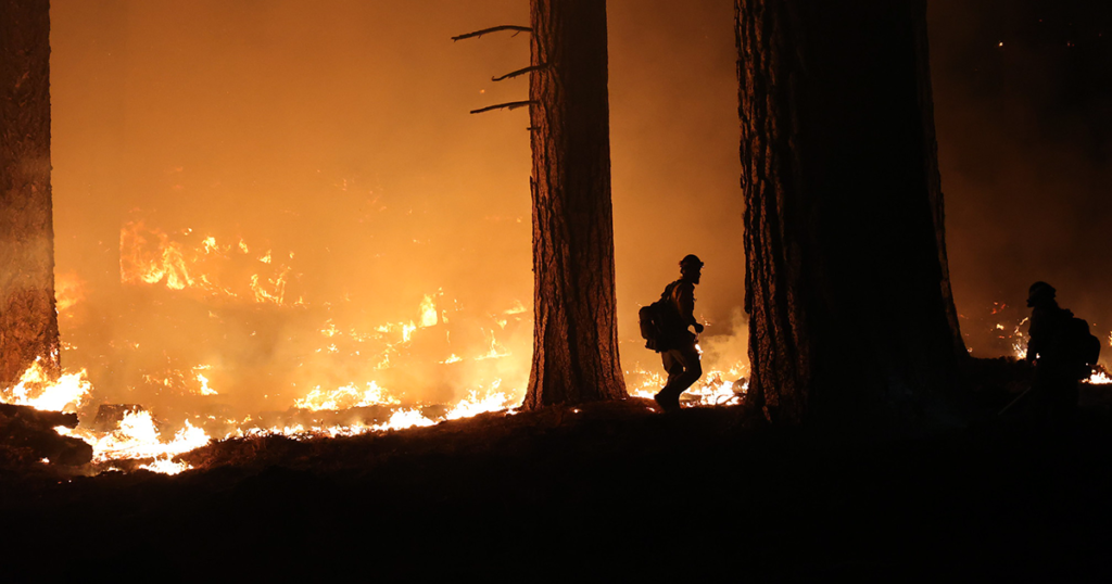 Firefighters battling the Caldor Fire in California (CalFire_Official/Flickr)