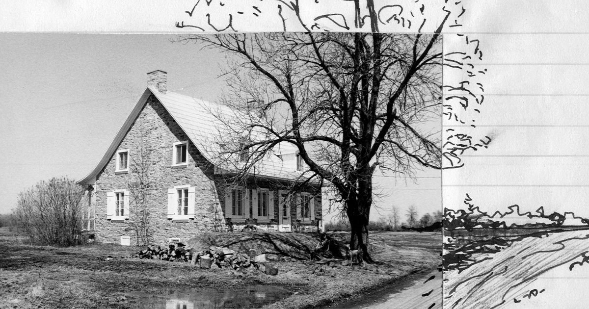 The old stone house beside the Saint Lawrence River, with its steep roof and bell-cast eaves, the first of the homes that Shirley and I made together (All photos courtesy of the author)