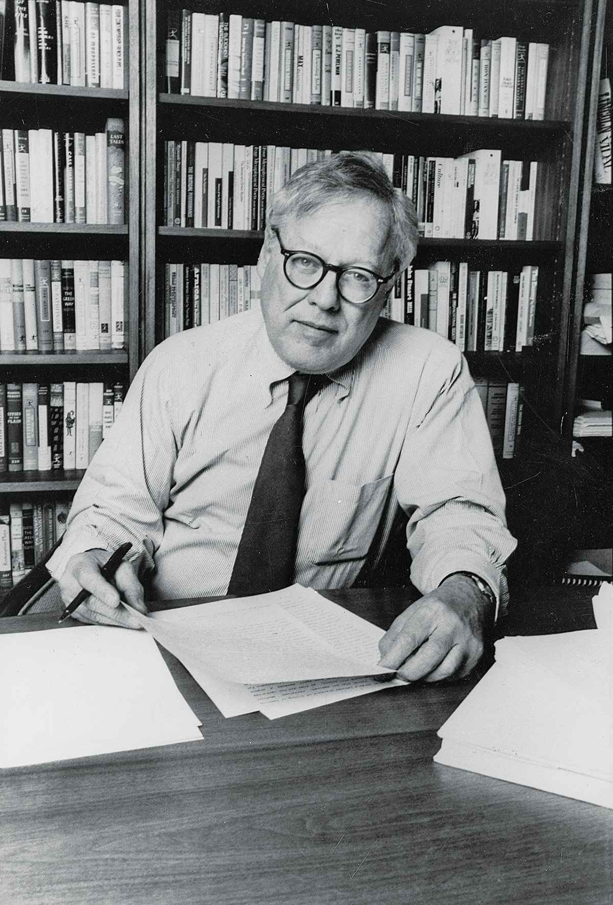 Epstein in the mid-1980s at Random House, where he edited W. H. Auden, E. L. Doctorow, and Jane Jacobs(Columbia University Archives)