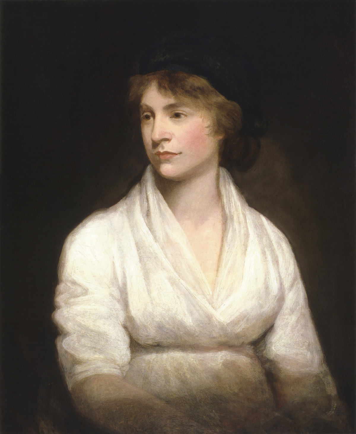 Mary Wollstonecraft, as captured by artist John Opie, c. 1797. She died shortly after this portrait was completed. (Wikimedia Commons)