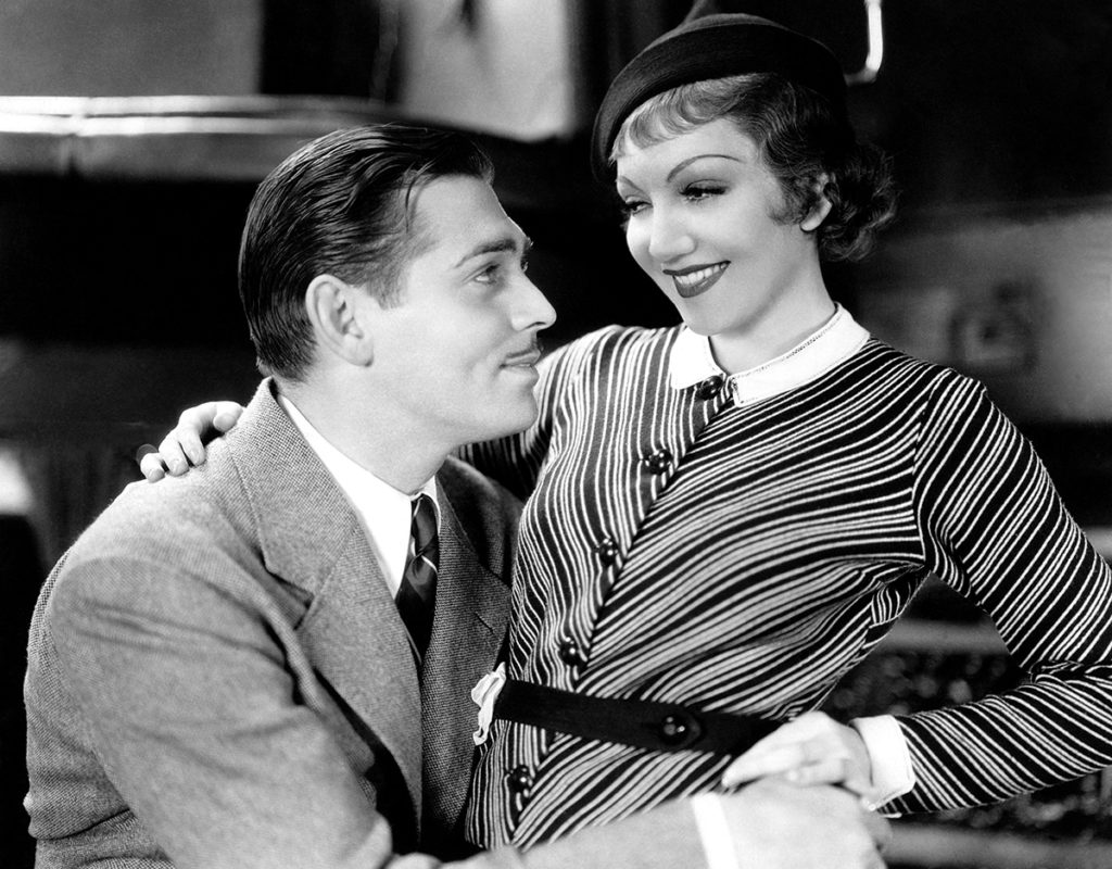 Clark Gable and Claudette Colbert in <em>It Happened One Night,</em> 1934 (Everett Collection)