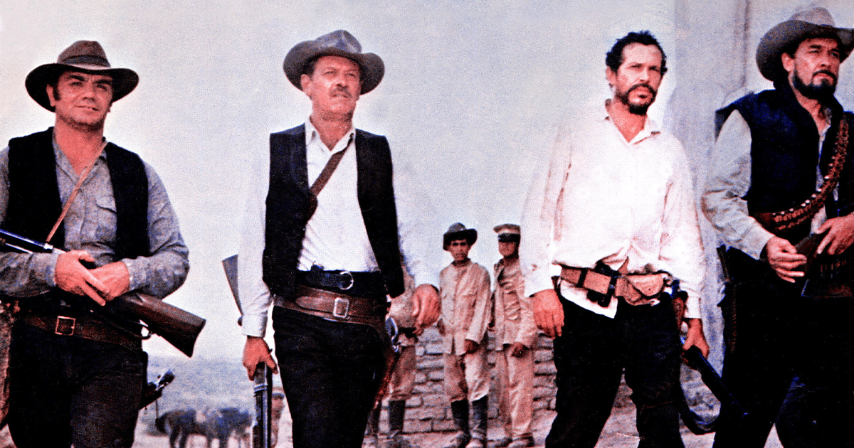 From left: Ernest Borgnine, William Holden, Warren Oates, and Ben Johnson in The Wild Bunch,1969 (Everett Collection)