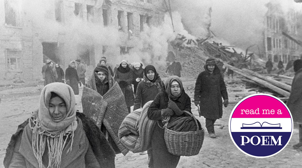 Citizens of Leningrad leaving houses destroyed by German bombing on December 10, 1942 (Boris Kudoyarov/RIA Novosti)