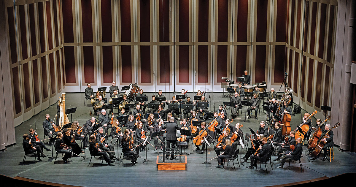 The South Dakota Symphony, under music director Delta David Gier, links communities across the state through innovative programming. (Courtesy of the South Dakota Symphony)