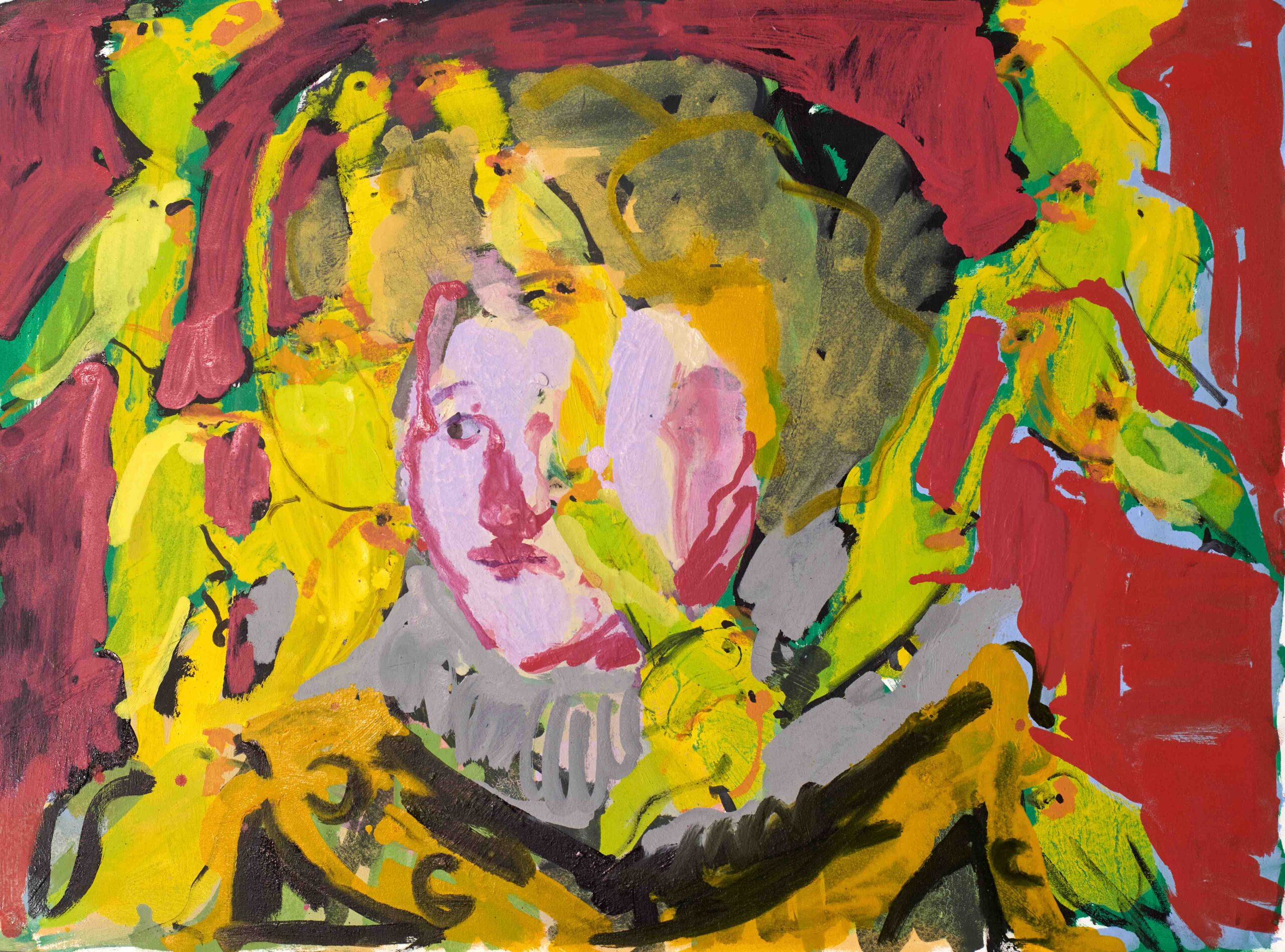 Untitled, 2023, oil on paper, 22 x 30 inches.